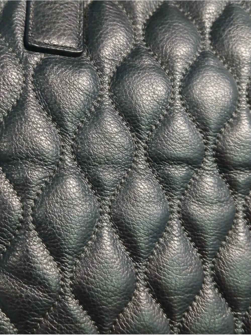 Vera Bradley Black Quilted Leather Satchel